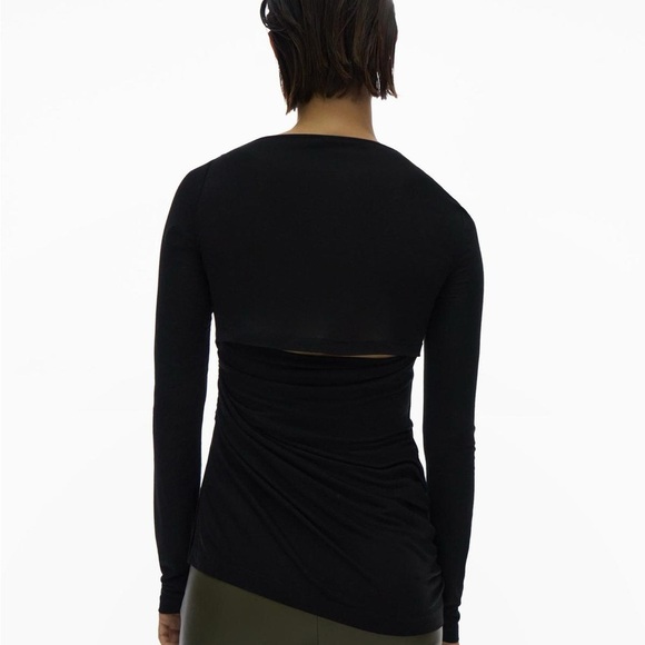 Helmut Lang Scala Asymmetrical Top - Basalt Black Sz XS NWT - Picture 3 of 12
